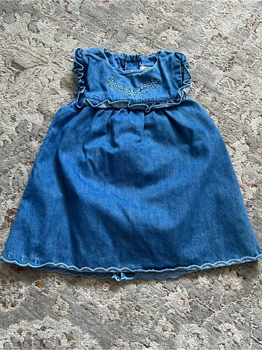 Zara Girls' Denim Blue Ruffle Dress Size 6/9